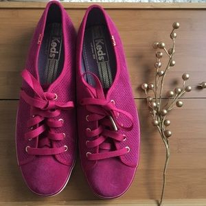 Keds • Pink and Gold Suede